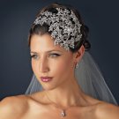 Vintage Couture Leaves Side Accented Crystal Bridal Faceframer Headband Headpiece