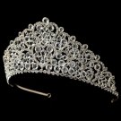 Silver Clear Crystal and Rhinestone Heart Tiara Headpiece 920
