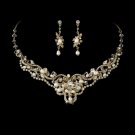 Freshwater Pear & Gold Necklace Earring Set NE 7825