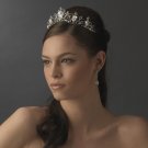Antique Rhodium Silver Tiara Clear Headpiece