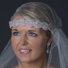 Single Layer Waltz Length Beaded Cut Edge Victorian Style Headband Veil