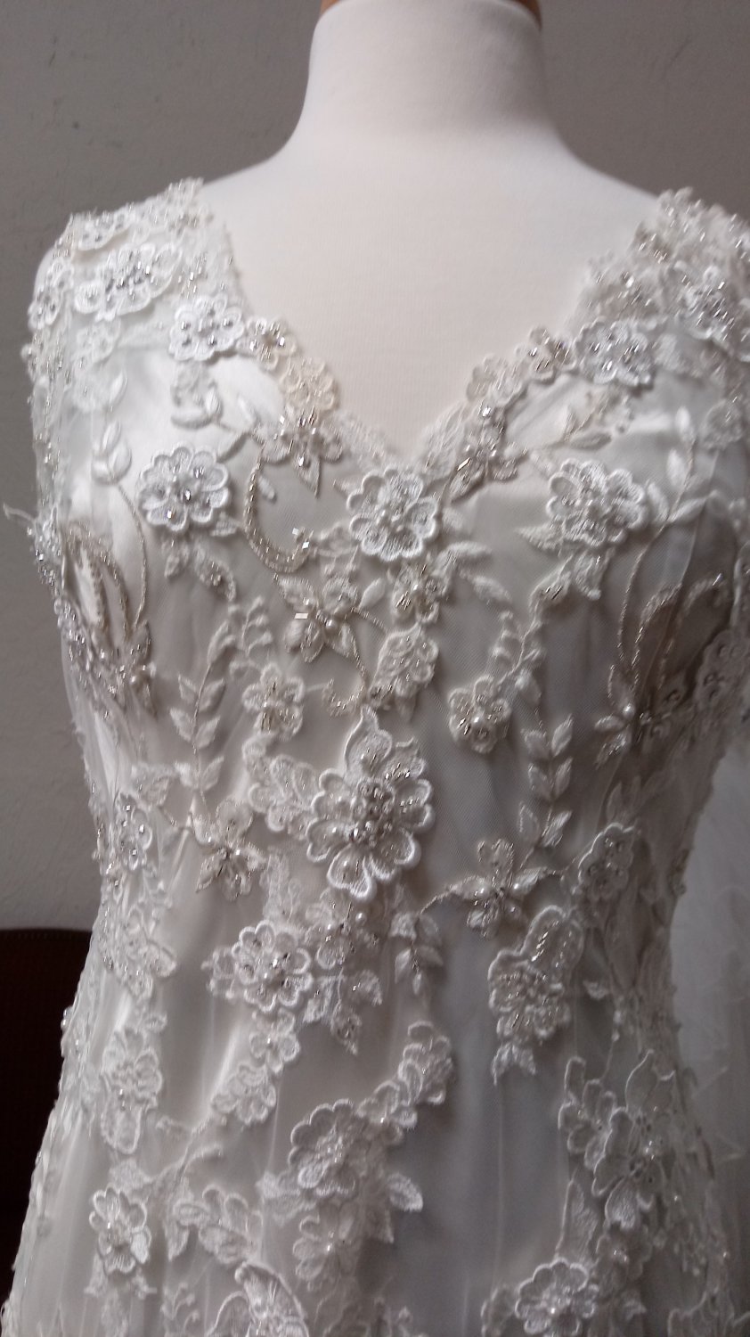 Sheath dress with a beautiful lace over dress size 14 #813