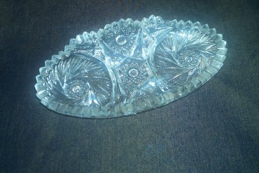 LEAD CRYSTAL RELISH DISH