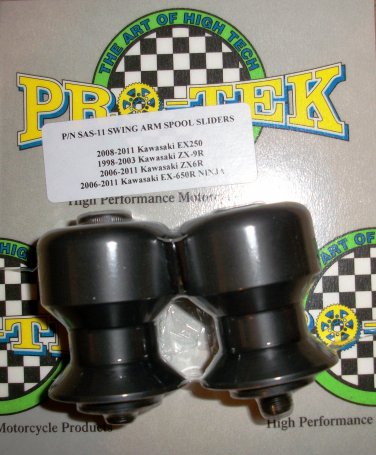 Pro-tek Swing Arm Spool Slider Kawasaki 2006 2007 2008 2009 Ninja 650 EX650R ER-6N Black SAS-11K