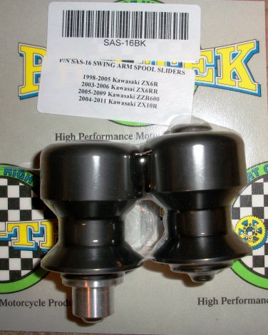 Pro-tek Swing Arm Spool Slider Kawasaki 2003 2004 2005 2006 Ninja ZX6RR ZX636 Black SAS-16K