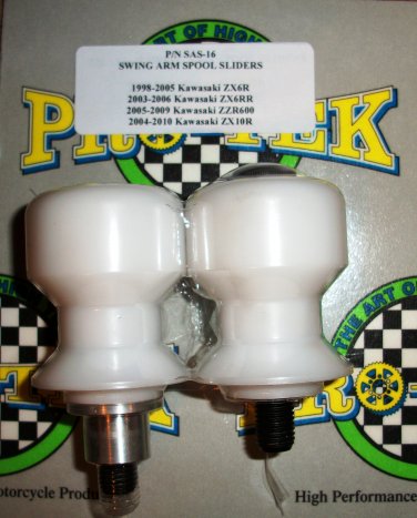 Pro-tek Swing Arm Spool Slider Kawasaki 2005 2006 2007 2008 ZZR600 ZZR-600 White SAS-16W