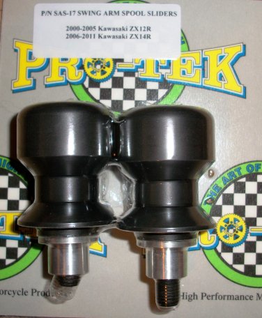 Pro-tek Swing Arm Spool Slider Kawasaki 2010 2011 2012 2013 2014 2015 Ninja ZX14 ZX14R Black SAS-17K