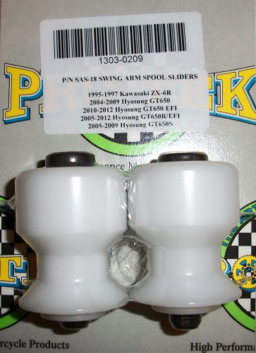 Pro-tek Swing Arm Spool Slider Hyosung 2004 2005 2006 2007 2008 GT650 EFI White SAS-18W