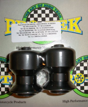 Pro-tek Swing Arm Spool Slider Suzuki 2009 2010 2011 2012 2013 2014 GSXR750 GSXR600 Black SAS-20K