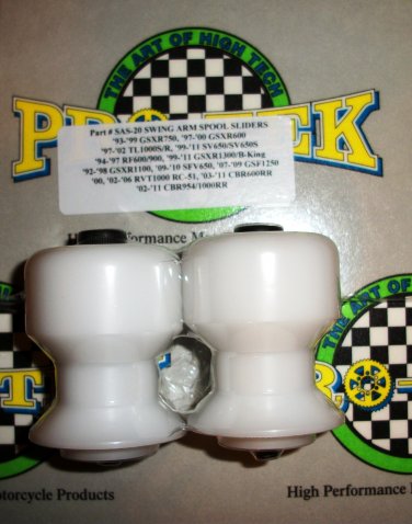 Pro-tek Swing Arm Spool Slider Suzuki 1997 1998 1999 2000 2001 2002 2003 TL1000S/R SAS-20W White