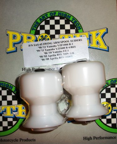Pro-tek Swing Arm Spool Slider Yamaha 2009 2010 2011 2012 2013 2014 2015 YZF-R6 R6 White SAS-45W