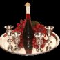 Round Wine Server Tray with Kidush Silver Polish Cups