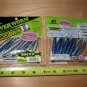 Ecogear Grass Minnow Power Worm (Iwashi)# 16,  3-1/4"   Blue/silver 3 Packs, New, Sealed