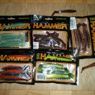 Big Hammer 4" Ring Hammer Plastic Bass Swimbait-Worm, 5 colors, New