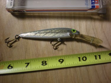 Rebel Floating Minnow,3,5" Deep Run Minnow lure, D-1003, Blue-Silver, NOS