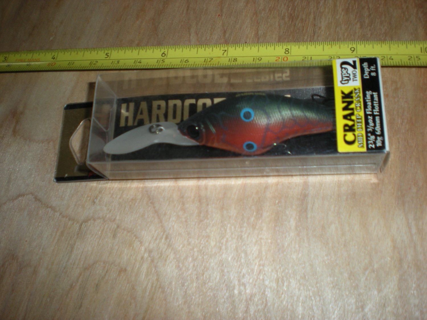YO-ZURI HARDCORE Mid-Deep Crank f718-MDD, Crawdad Pattern, NOS, Bass Lure