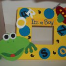 Yellow "It's a Boy - Our Son" - Cute Crafty Hand Painted Picture Frame for Kids (8 in x 8 in)