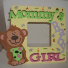 Mommy's Baby Girl Cute Monkey - Crafty Hand Painted Picture Frame for Kids (8 in x 8 in)