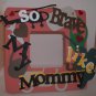 Peach "So Brave Like My Mommy" Military - Crafty Hand Painted Picture Frame for Kids (8 in x 8 in)