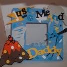 Boys Blue "Just Me and My Daddy" - Crafty Hand Painted Picture Frame for Kids (8 in x 8 in)