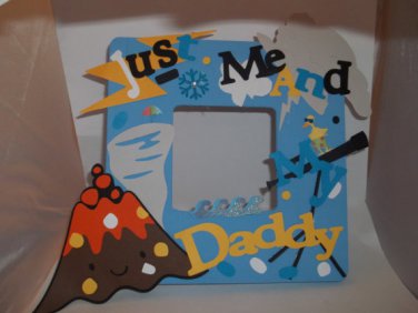 Boys Blue "Just Me and My Daddy" - Crafty Hand Painted Picture Frame for Kids (8 in x 8 in)