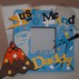 Boys Blue "Just Me and My Daddy" - Crafty Hand Painted Picture Frame for Kids (8 in x 8 in)