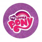 Badge or Magnet: Logo on purple glitter (YOU CHOOSE)