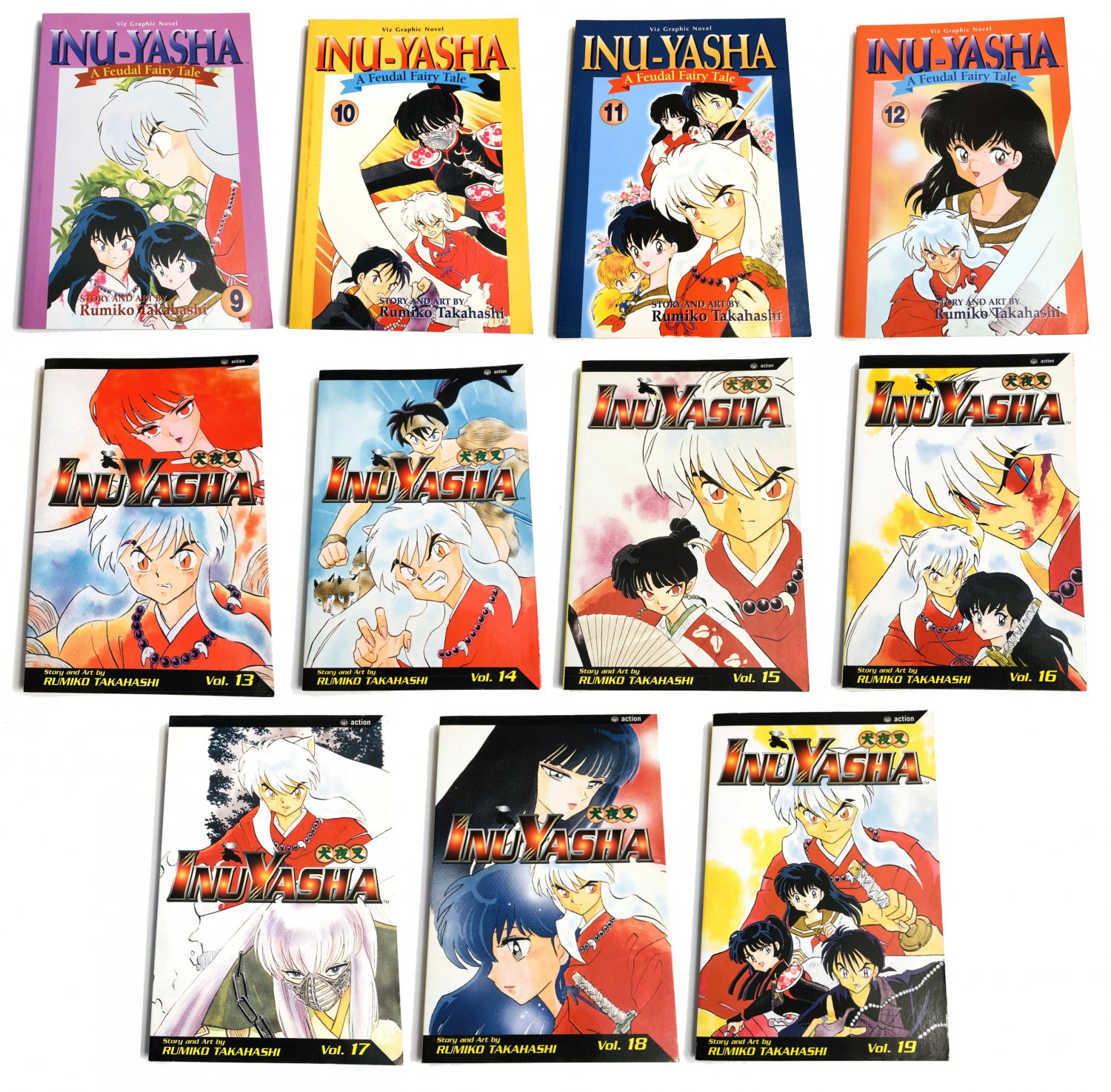 InuYasha Manga Volume 9 - 19 English Lot of 10 books Viz Media Rumiko Takahashi
