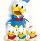 Disney Vintage plush 22" GIANT original Donald Duck and nephews Huey Dewey Louie set!