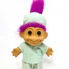 Vintage Russ Troll Doll Doctor Surgeon Nurse Dentist purple Hair Sticker 4.5"