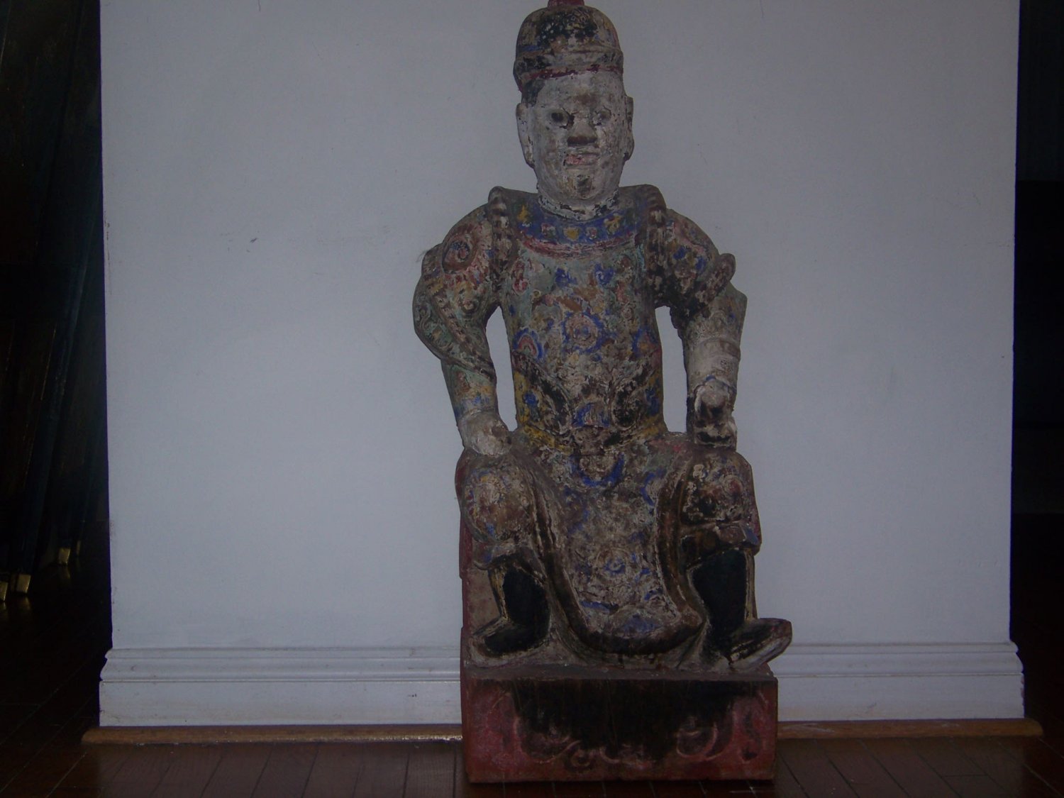 Antique 17th Century Ming Dynasty Wood Carving Of Kwante,God of War