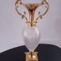 Vintage metallic gold&cut crystal metal vase