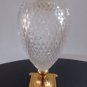 Vintage metallic gold&cut crystal metal vase