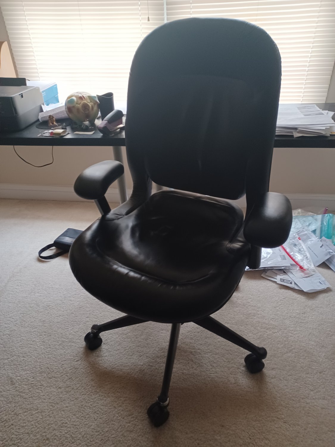 Vintage leather herman miller office chair