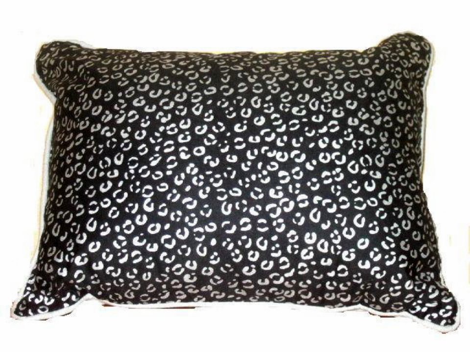 Black Gray Cheetah Print Toss Pillow
