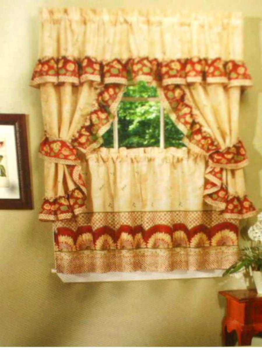 Sunflowers Kitchen Curtains Complete Window Set