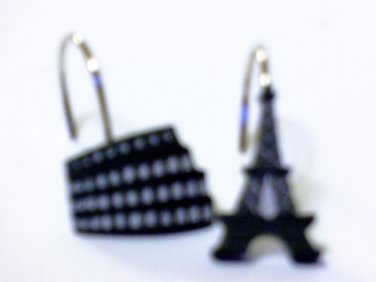 Paris Eiffel Tower Shower Curtain Hooks