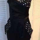 NEW ABS Allen Schwartz Black Jeweled Strapless Dress With Pocket Detail (Size 8)