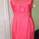 NEW Maggie London Coral Colored Studded Sleeveless Dress (Size 8)