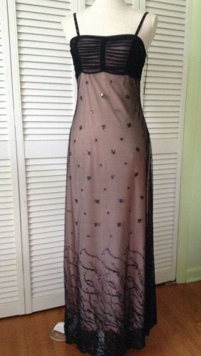 NEW Sue Wong Embellished Black Overlay/Nude Dress (Size Small) - MSRP $307.00!