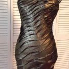 NEW Nikibiki Gold Metallic Ruched Strapless Cocktail Evening Dress (Size L)