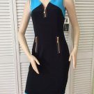 NWT Frank Lyman Sleeveless Black/Azure Blue Knit Dress (Size 2 )- MSRP $185.00