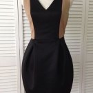 NEW SACHIN + BABI  Black/Tan Leather Panel Sheath Dress (Size 0) - MSRP $595.00!