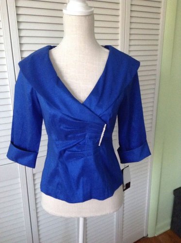 NEW Collection By Lourea Blue Shirt/Jacket (Size Petite Small) - MSRP $168.00!