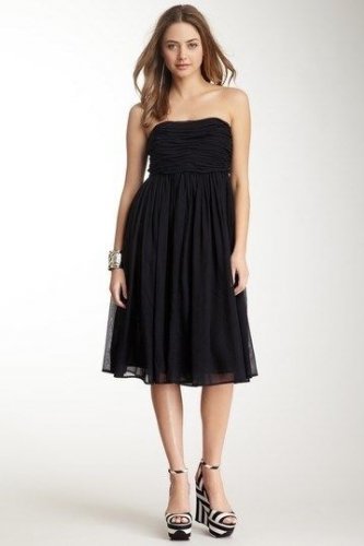 NEW See By Chloe Strapless Pleated Black Dress (Size 6) - MSRP $595.00!