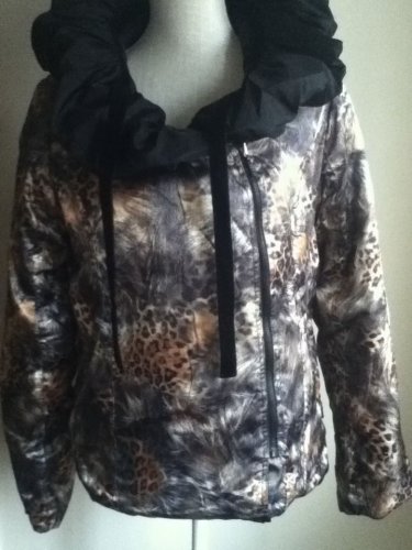NEW Authentic LINDI REVERSIBLE JACKET Black/Animal Print - Size Medium