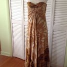 NEW Nicole Miller Multi/Shades Of Gold Strapless Dress (Size 0) - MSRP $640.00