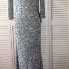 Brand New With All Tags "Theia 3/4 Sleeve VNeck Cloud BLUE Sequin Gown Sz6 $1495