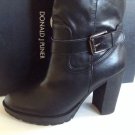 NEW Donald J. Pliner DSMX Annie Black Biker Pull Up Boots (Size 10)