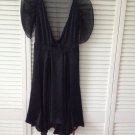 NWD Versace Collection Black 100% SILK Dress Sheer Back&sleeves(Size 38) -